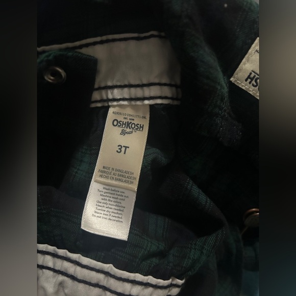 NWT OshKosh B’Gosh Girls Flannel Plaid Overall Dress SIZE 3T - Picture 5 of 7